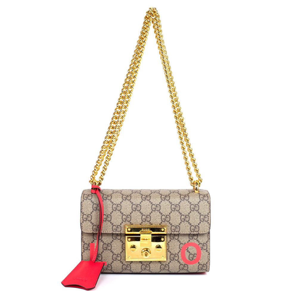FRONT VIEW OF Gucci Valentines Day Small Padlock Bag