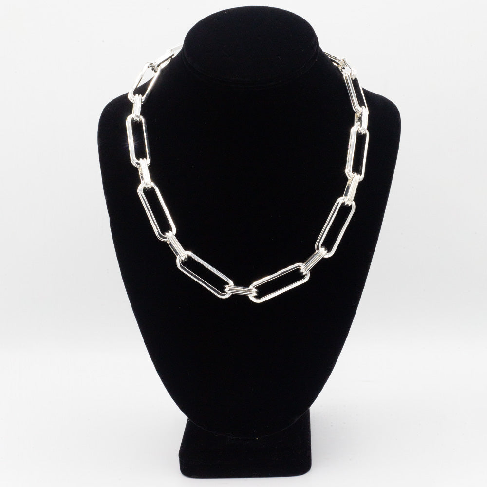 Jenny Bird Silver Rahni Ribbed Chain Necklace