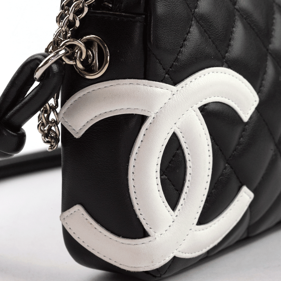 Chanel Ligne Cambon Black and White Pochette Bag