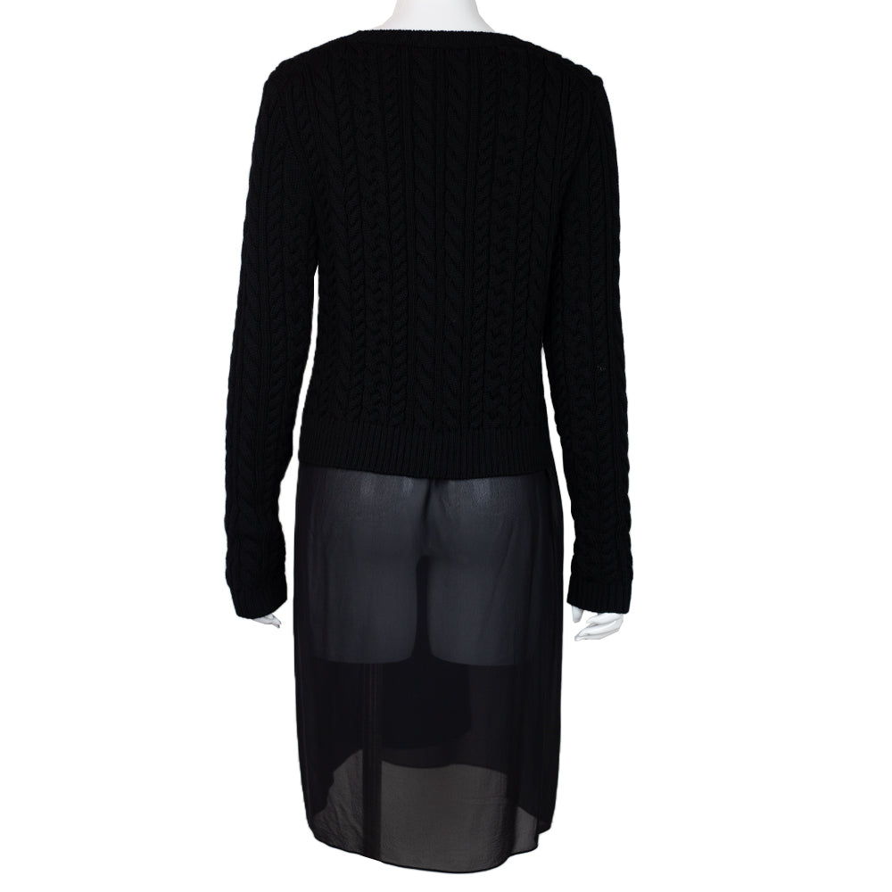 back view of Christian Dior Black Knit Sweater Layered Tunic Top