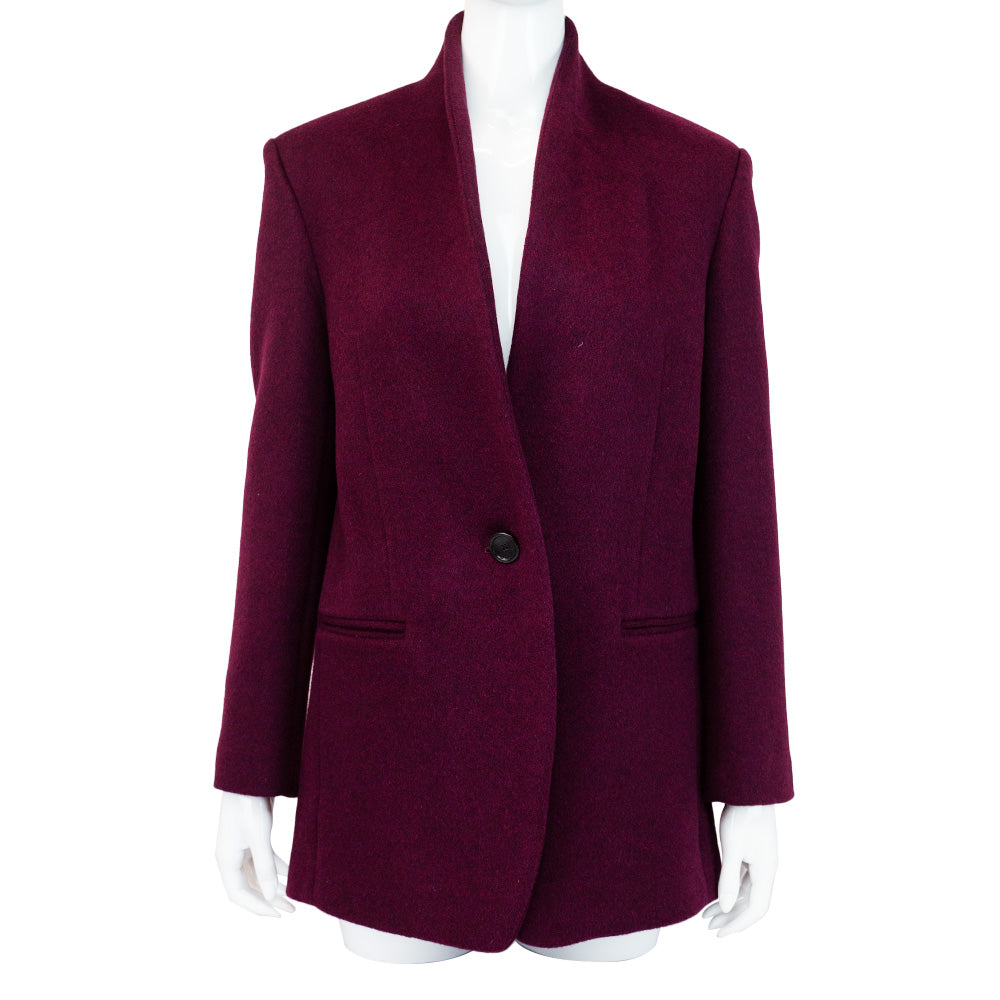 Isabel Marant Burgundy Wool & Cashmere Short Coat