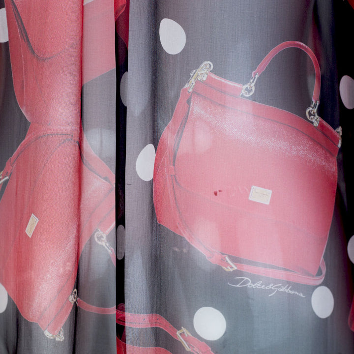 Dolce & Gabbana Black & Red Sicily Handbag Print Blouse