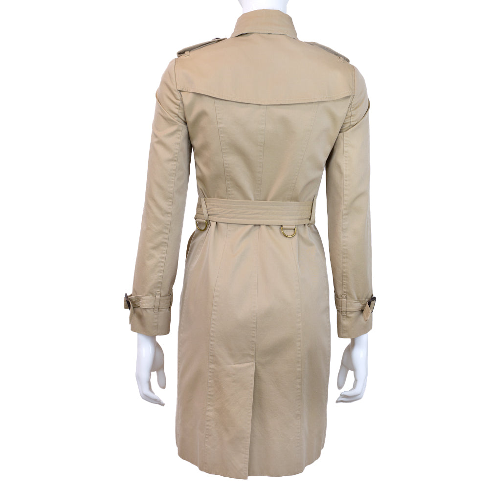 back view of Burberry The Sandringham Tan Trench Coat