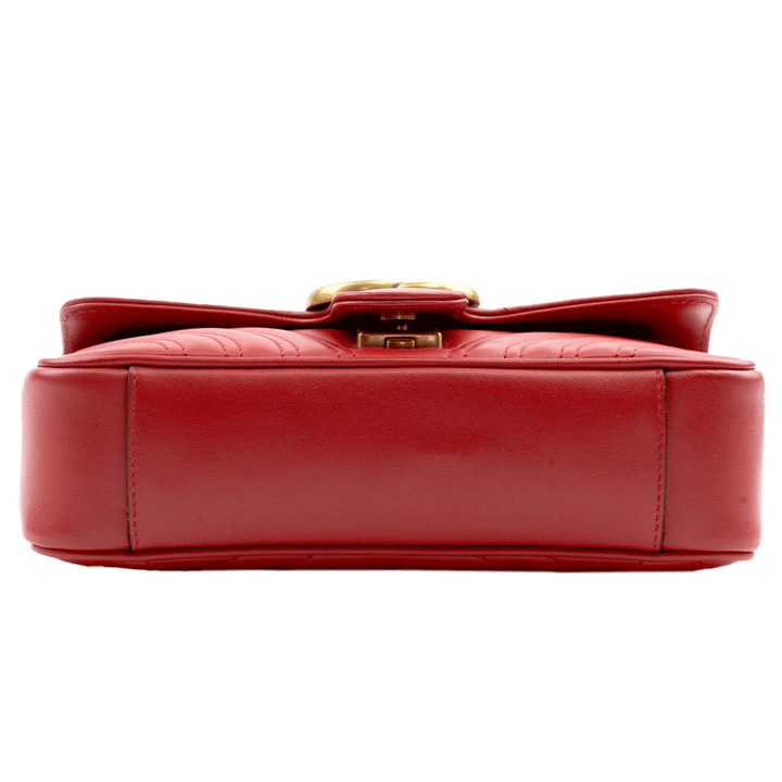 Base view of Gucci GG Marmont Matelassé Red Mini Shoulder Bag