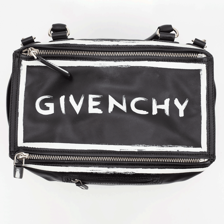 Givenchy Medium Pandora Graffiti Black Leather Satchel