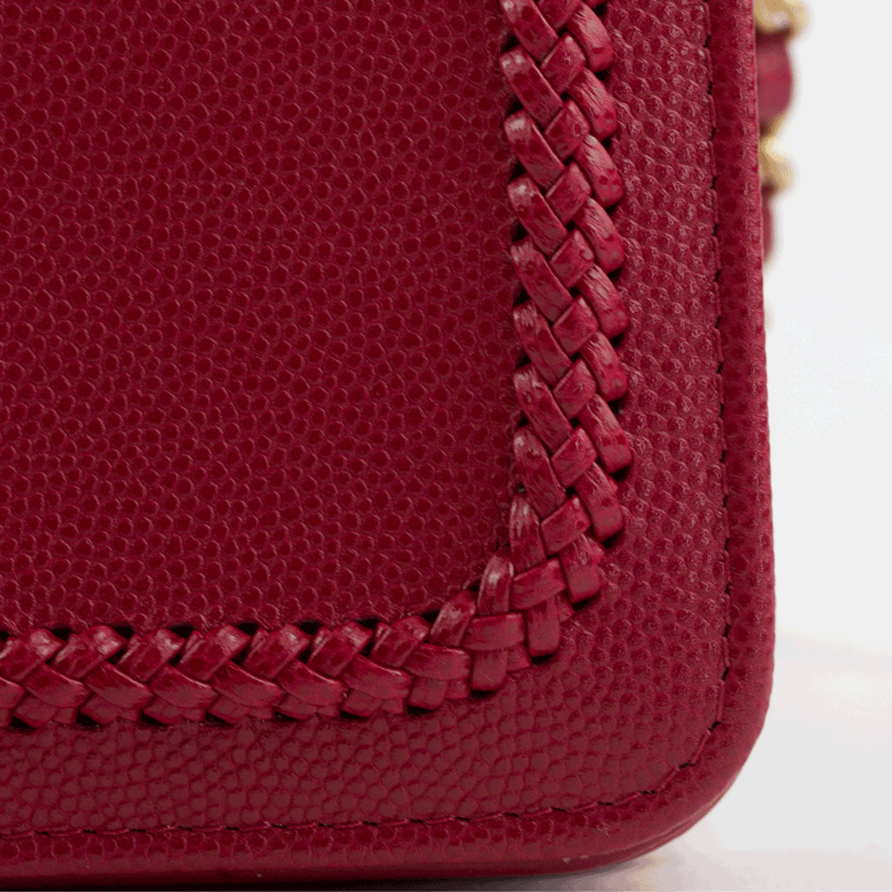 Chanel Berry Caviar Leather Wallet on Chain