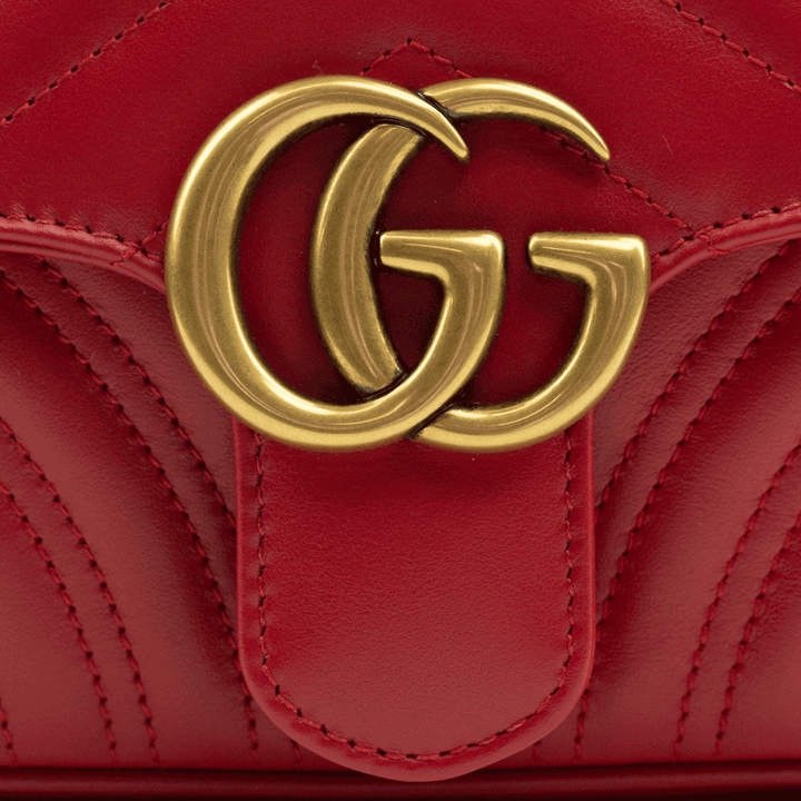 Gucci GG Marmont Matelassé Red Mini Shoulder Bag