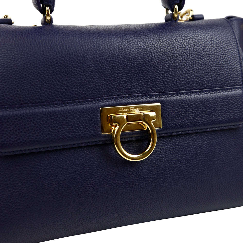 Salvatore Ferragamo Navy Sofia Satchel Bag