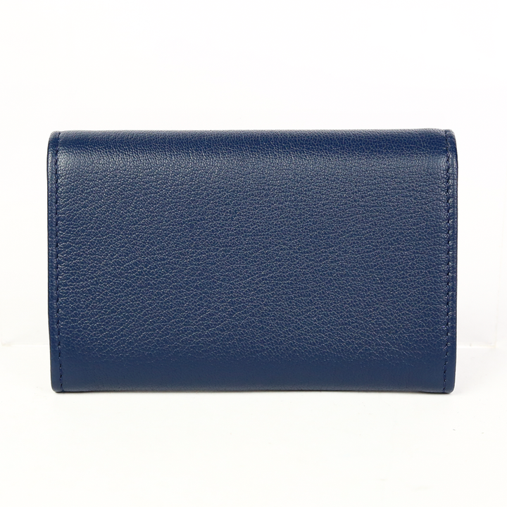 Back view of Chanel Navy Leather Lucky Clover Card Case