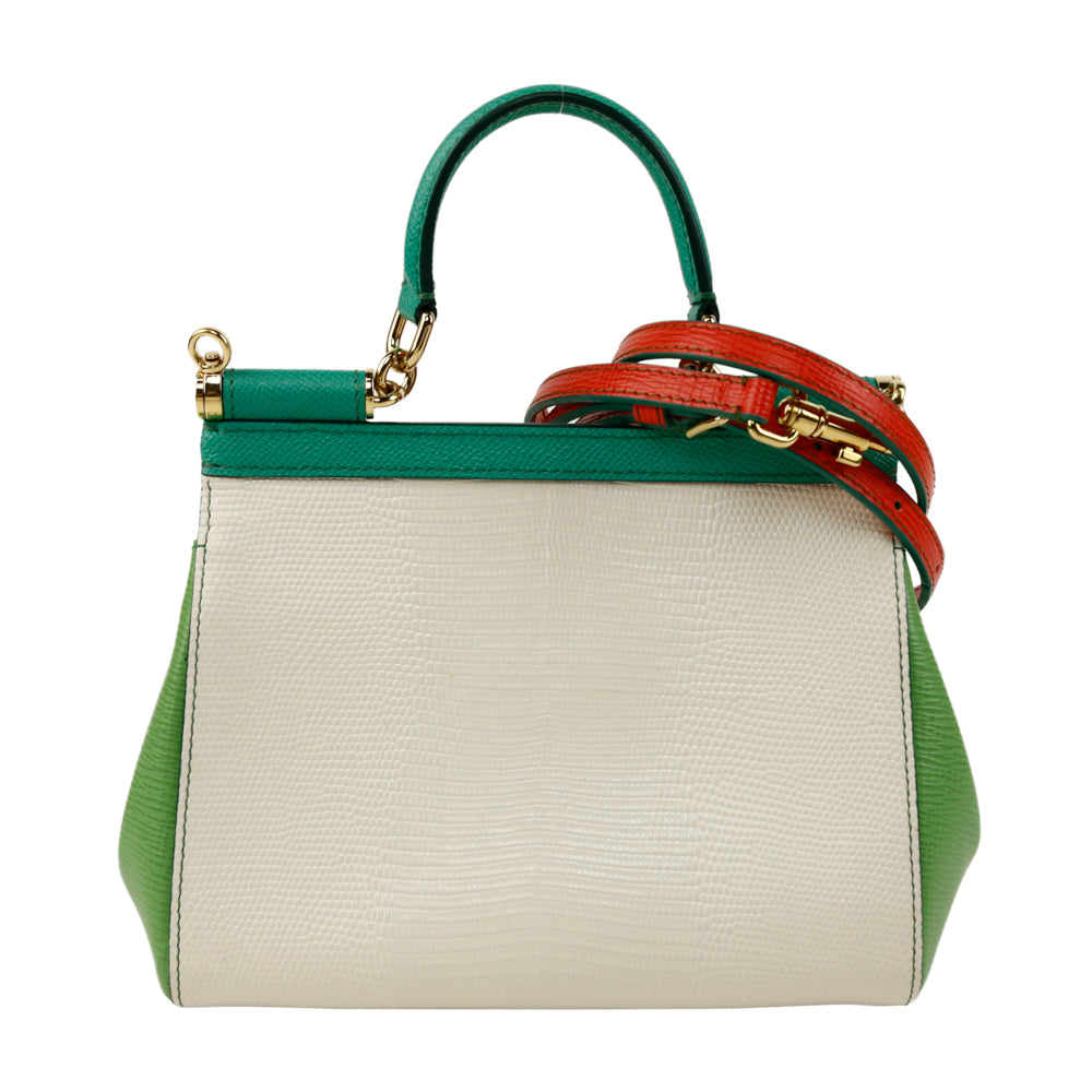 Dolce & Gabbana Colorblock Embossed Leather Mini Miss Sicily Tote