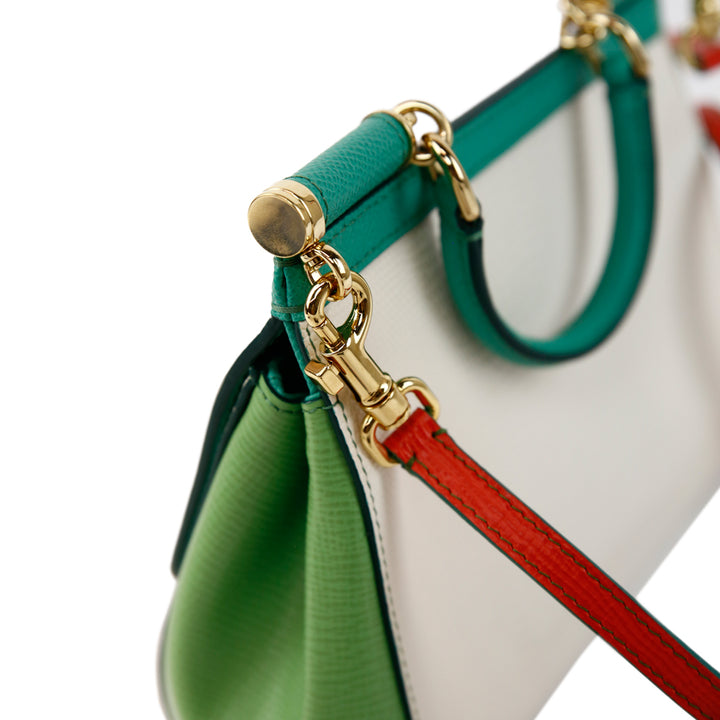 Dolce & Gabbana Colorblock Embossed Leather Mini Miss Sicily Tote