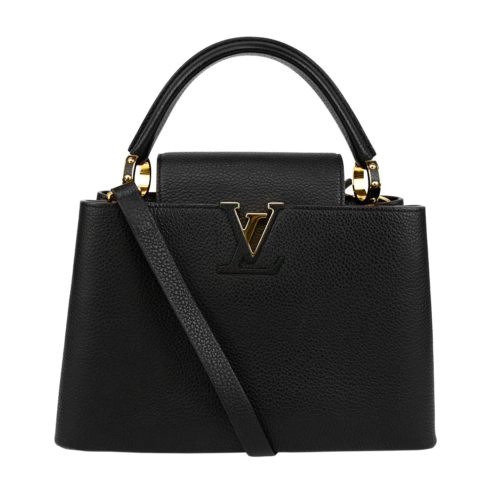 Louis Vuitton Capucine MM Black Taurillon Leather Satchel