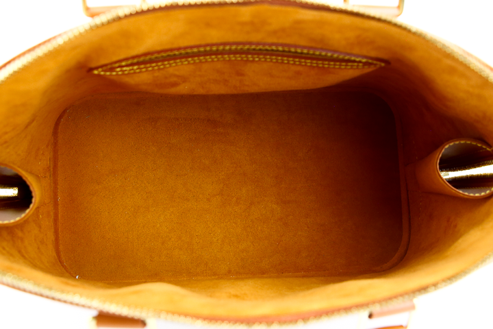 interior view of Louis Vuitton Tan Epi Leather Alma PM Tote