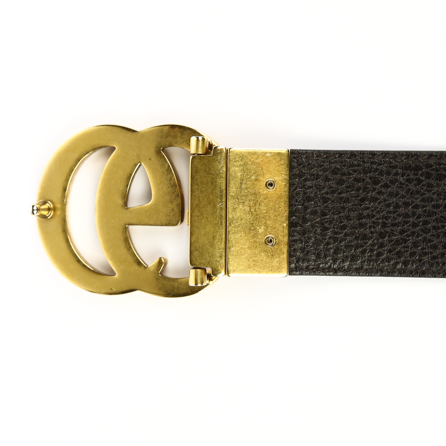 Buckle view of Gucci GG Marmont Reversible Belt