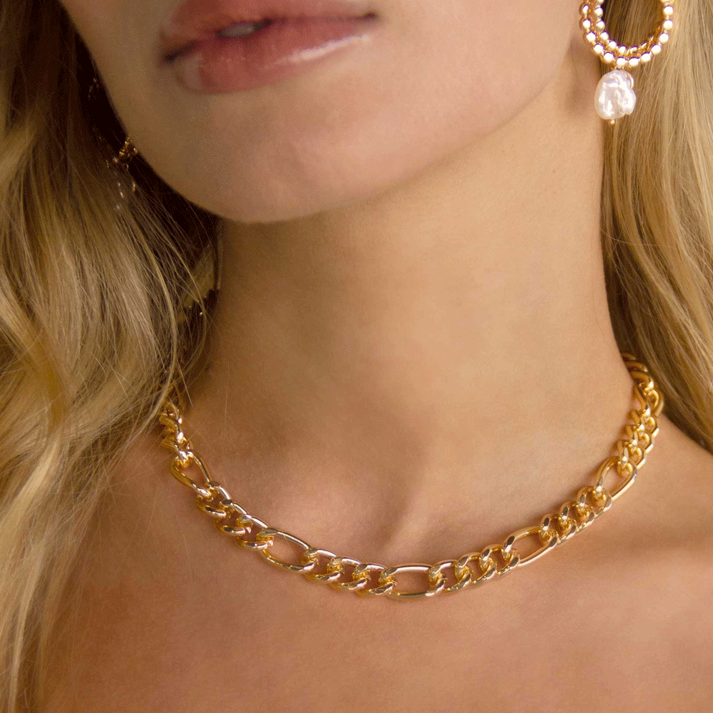 Ettika Cuffed Love Chain Link Necklace