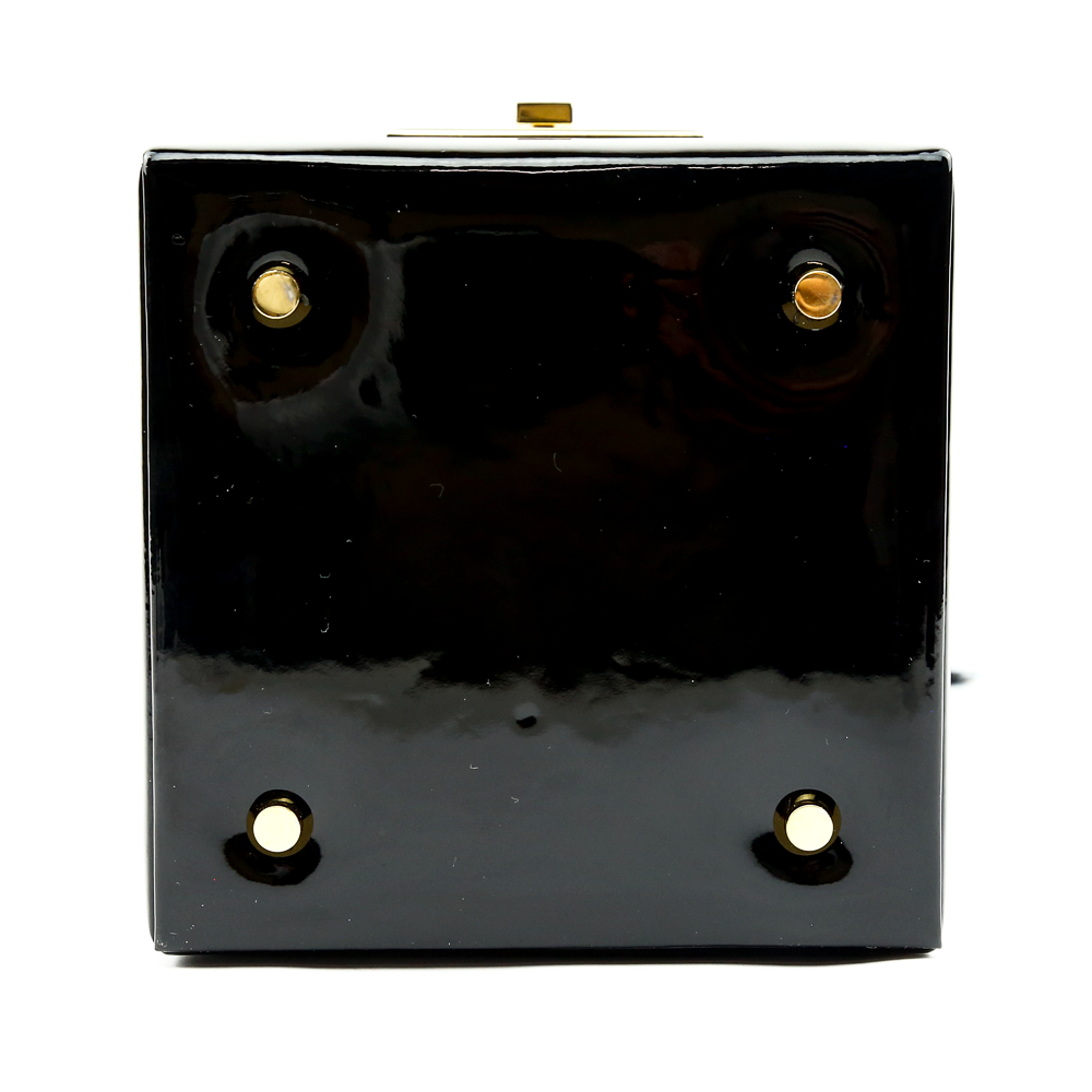 base view of Saint Laurent Black Patent Jerry Cube Box Clutch