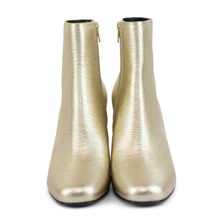Saint Laurent Lou Lou Metallic Gold Ankle Boots