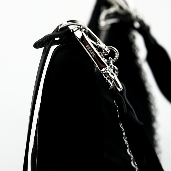 hardware view of Prada Black Re-Edition 2005 Re-Nylon Bag