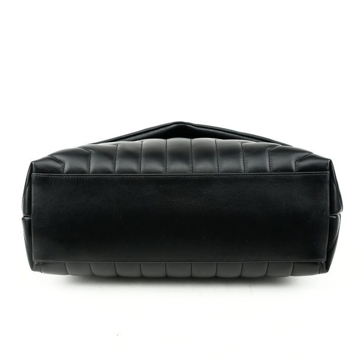 base view of Saint Laurent LouLou Medium Bag in Black Matelassé Y Leather