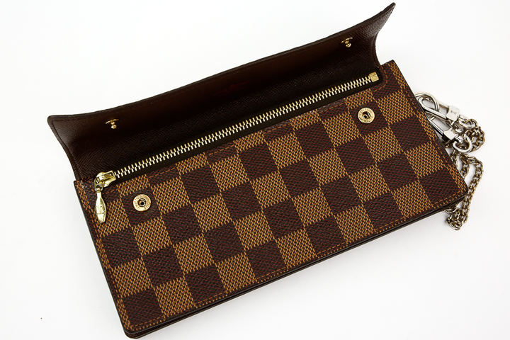 Top view of Louis Vuitton Damier Coated Canvas Double Snap Wristlet Wallet