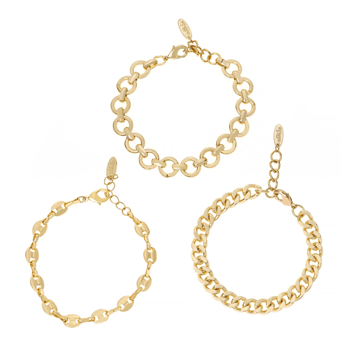 Ettika Might & Chain Bracelet 3 Set