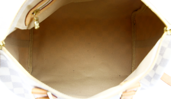 interior view of Louis Vuitton Damier Azur Speedy Bandouliere 30