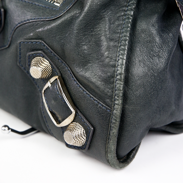 Corner view of Balenciaga Giant 21 Motorcycle City Leather Bag