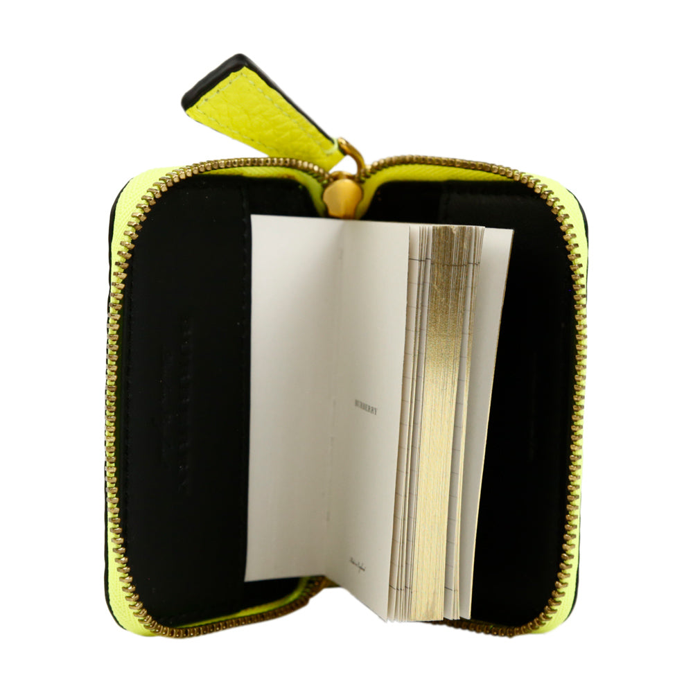 Burberry London Neon Yellow Embossed Leather Notebook CharmBurberry London Neon Yellow Embossed Leather Notebook Charm