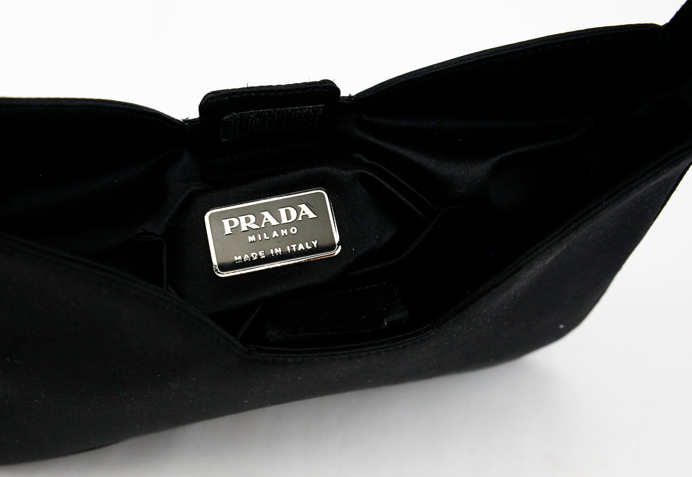 Prada Black Satin Vintage Top Handle Bag