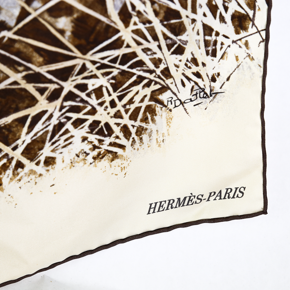 Hermes Beige Tigre Du Bengale Silk Scarf