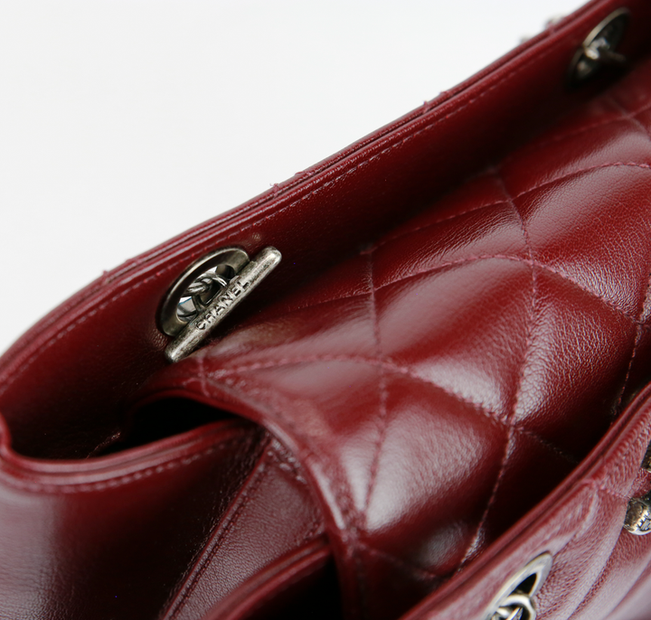 Chanel Burgundy Caviar Leather Rock Shopping Tote