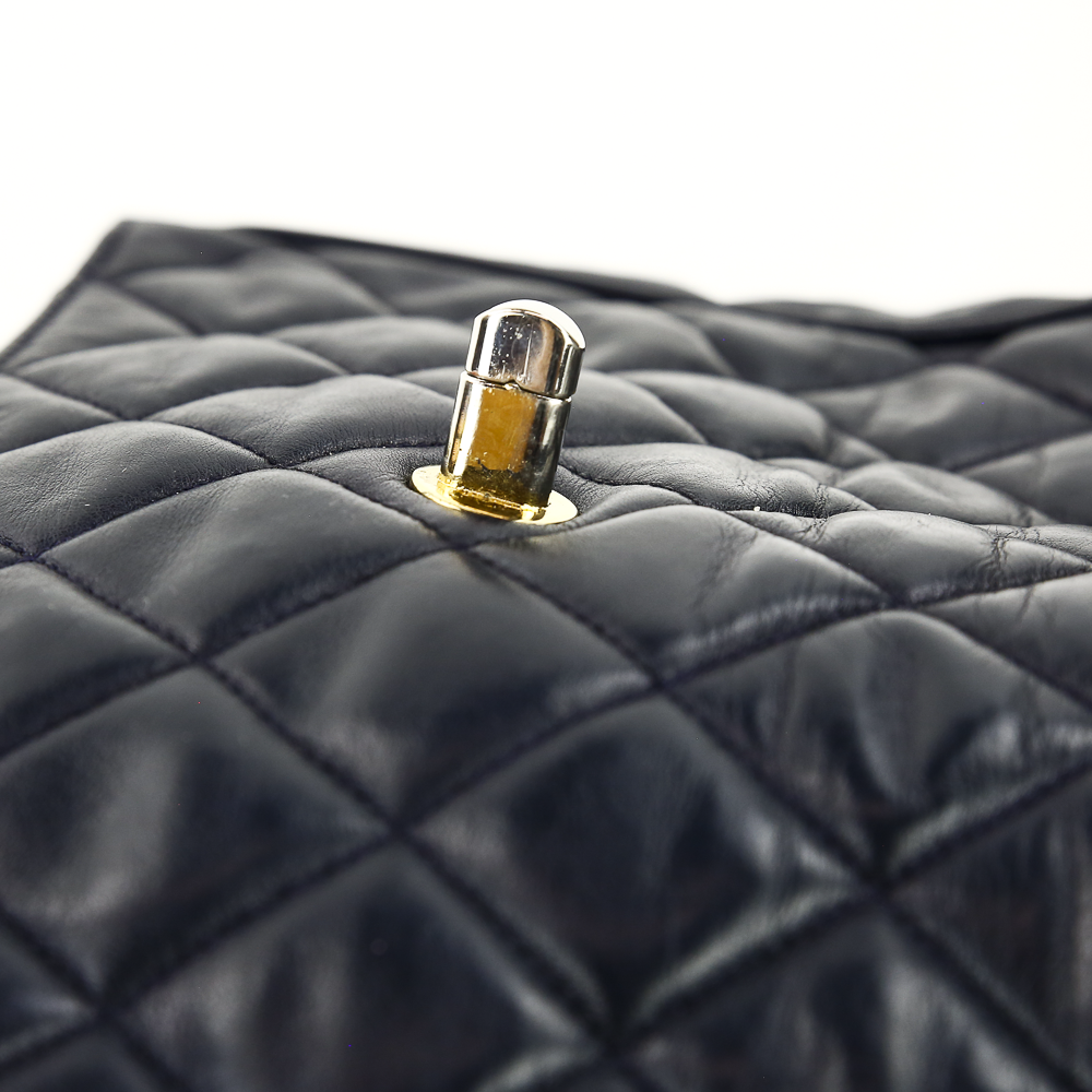 Chanel Vintage Navy Quilted Lambskin Crossbody Bag