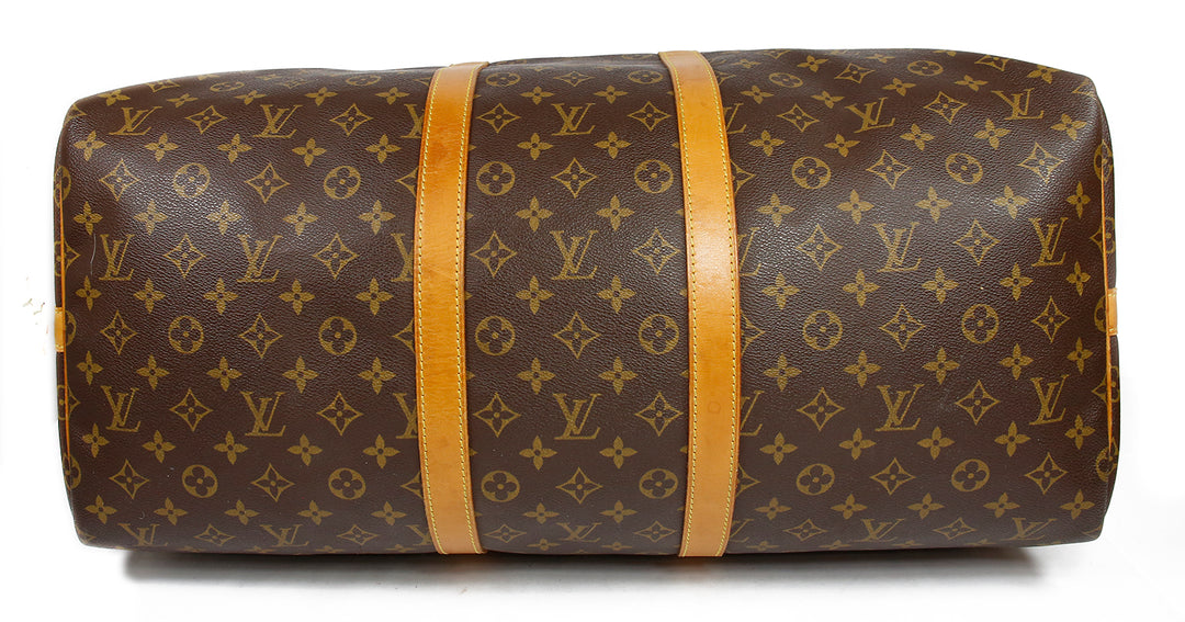 Louis Vuitton Brown Monogram Coated Canvas Keepall Bandouliere 55