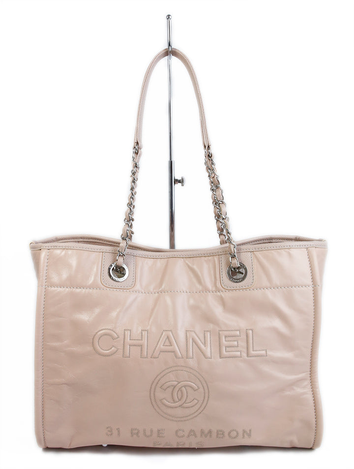 Chanel Pale Pink Leather Deauville Tote