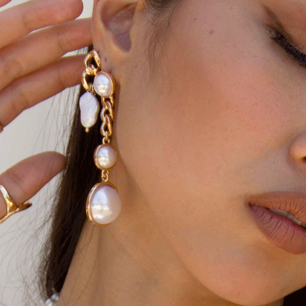 Ettika Precious Pearl Drop Earrings