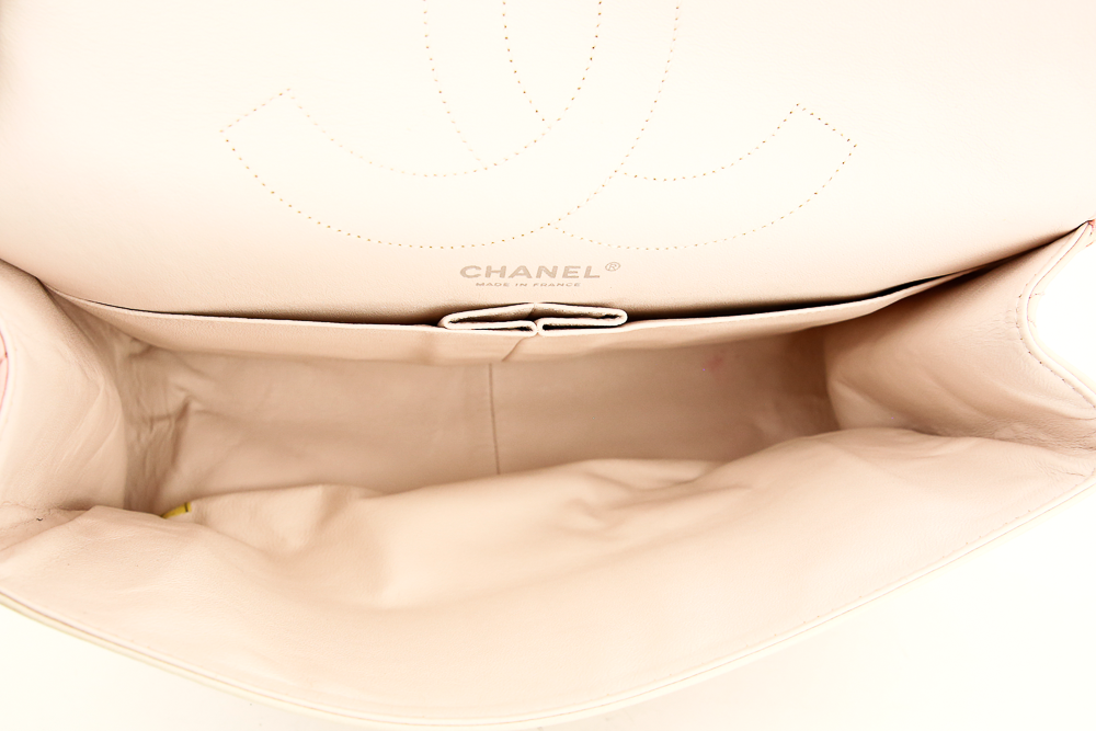 Interior view of Chanel Lambskin Reissue 226 Double Flap Handbag