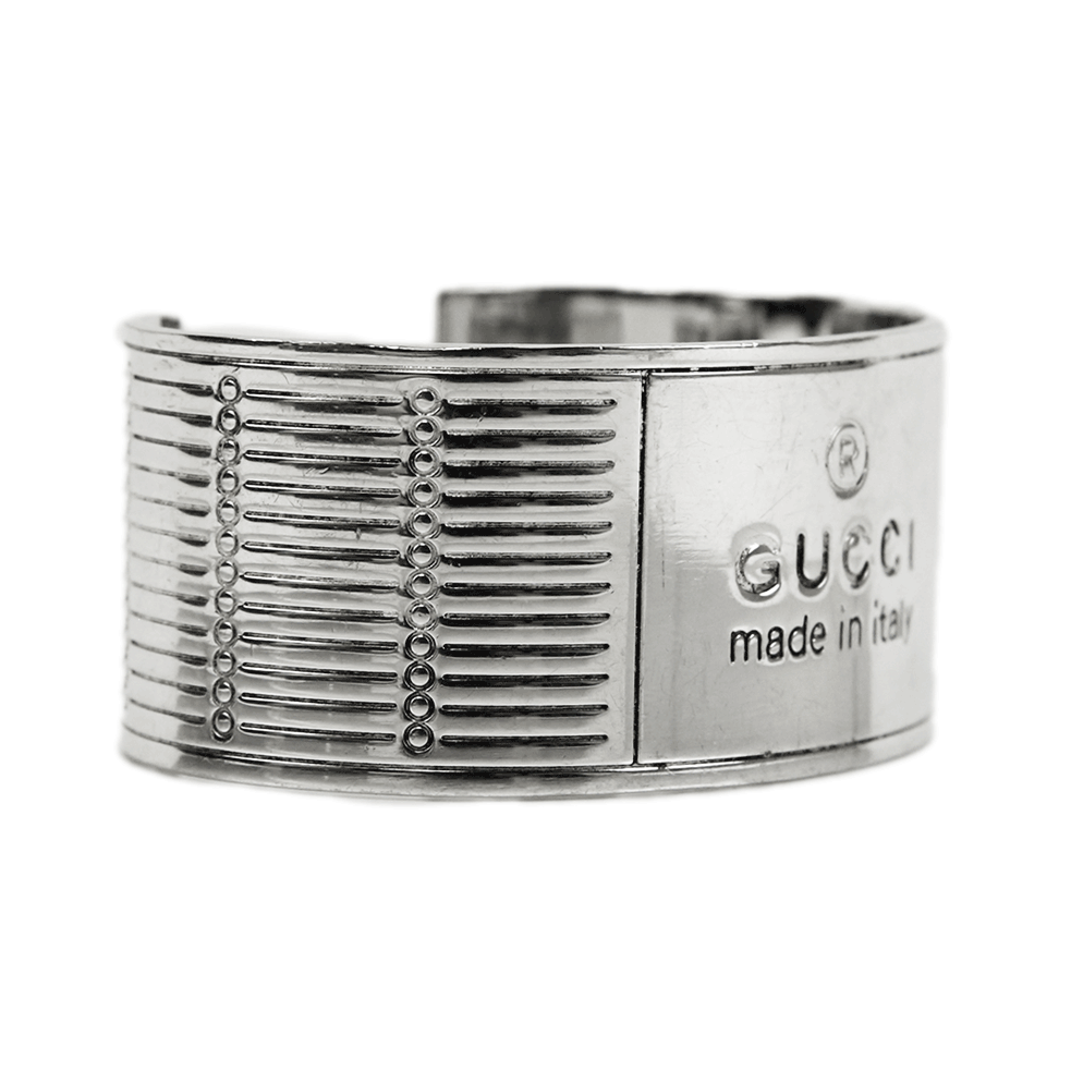 Gucci Sterling Silver Logo Cuff Bracelet
