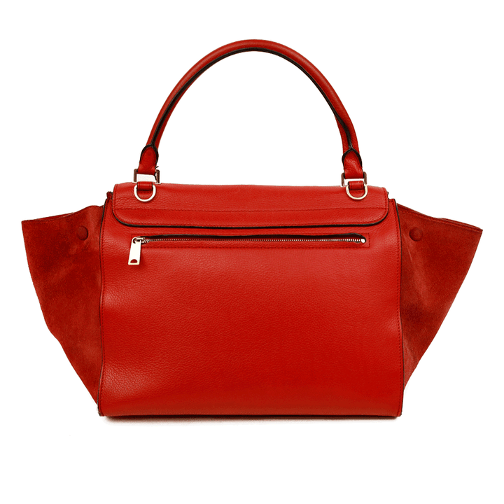 back view of Celine Red Leather & Suede Medium Trapeze Tote