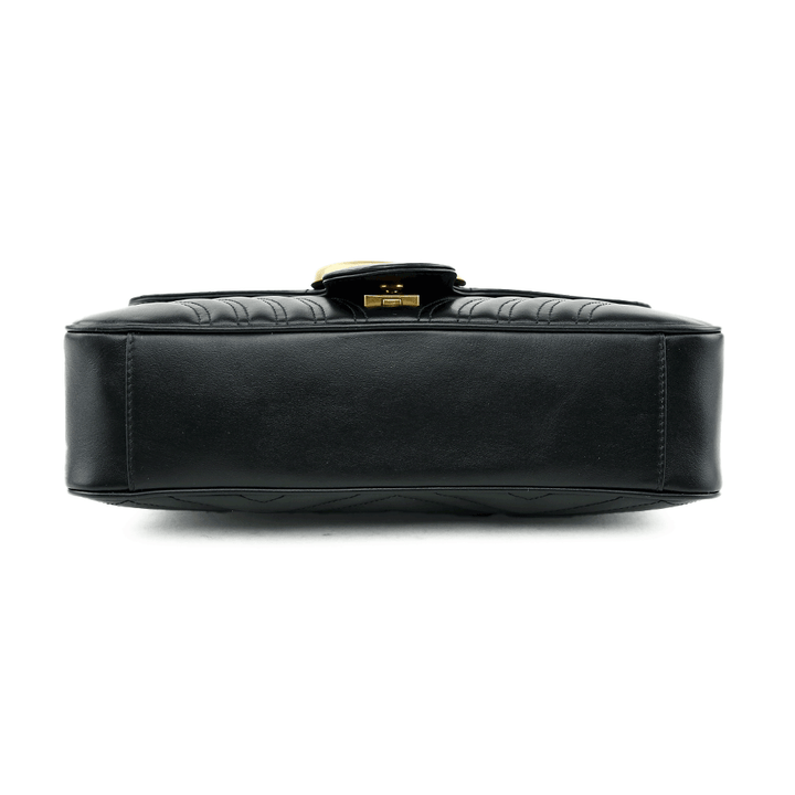 base view of Gucci Black GG Marmont Medium Matelasse Shoulder Bag