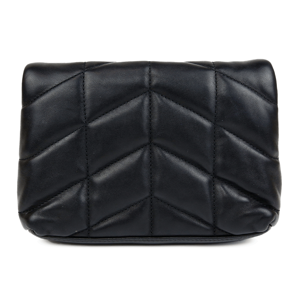 back view of Saint Laurent Small Loulou Puffer Clutch