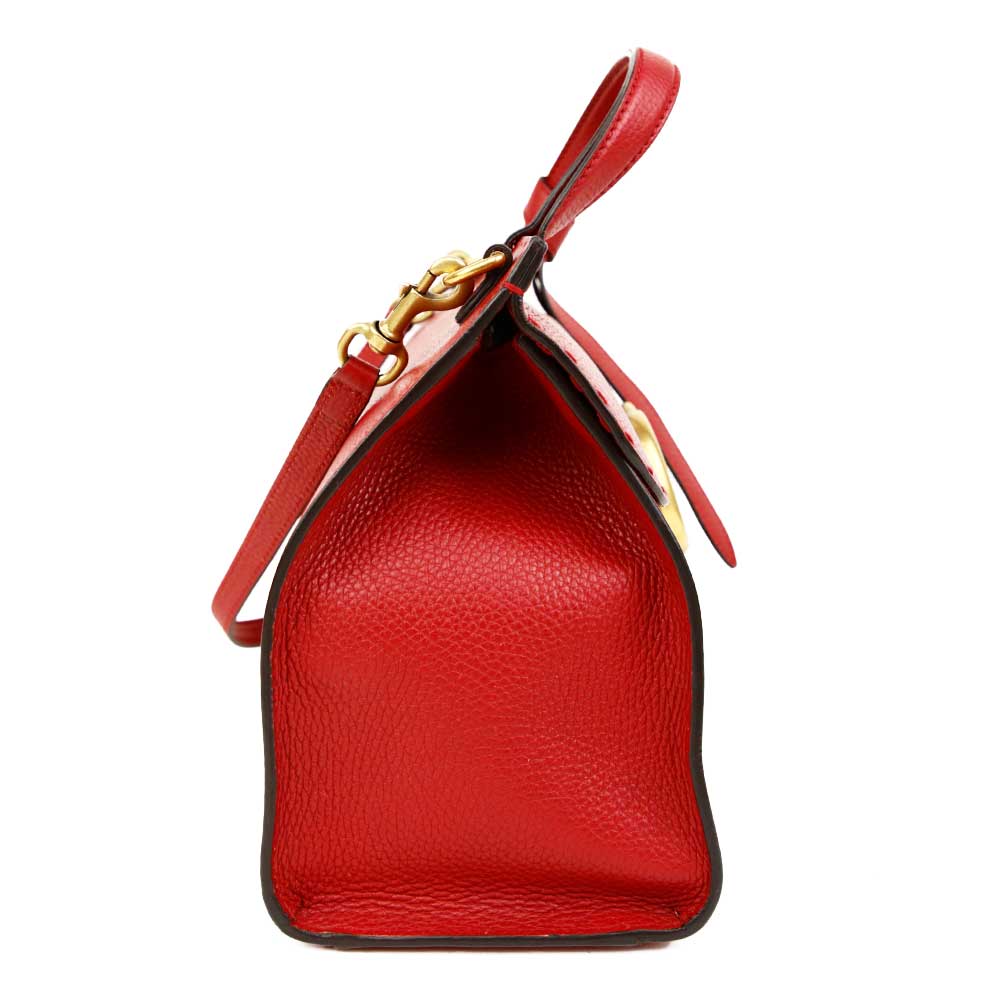 Gucci GG Red Marmont Small Top Handle Bag