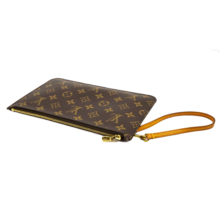 top view of Louis Vuitton Monogram Coated Canvas Neverfull Pochette
