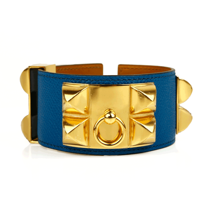 Hermès Collier de Chien Blue & Gold Bracelet
