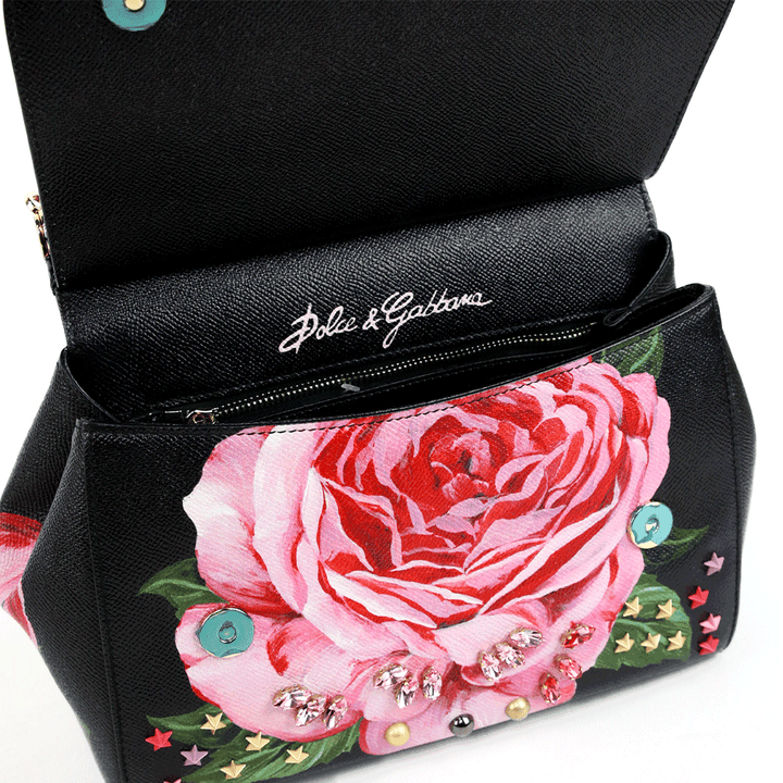 Dolce & Gabbana Medium Miss Sicily Embellished Rose Bag