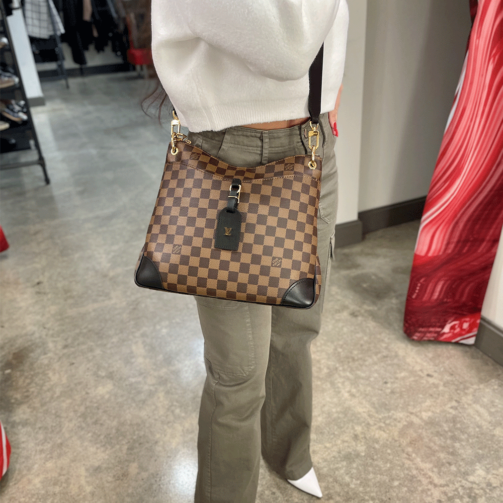 Louis Vuitton Damier Ebene Canvas Leather Odeon MM