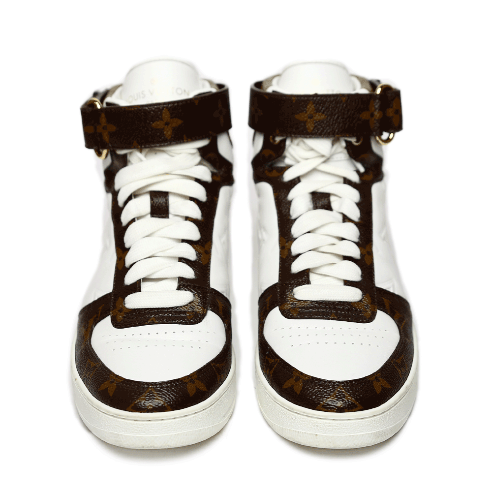 front view of Louis Vuitton Boombox High Top Sneakers
