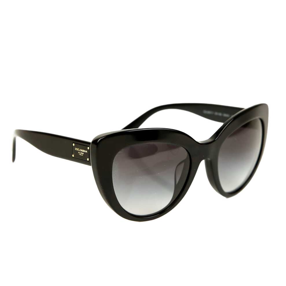 Dolce & Gabbana Black Oversized Cat-Eye Sunglasses
