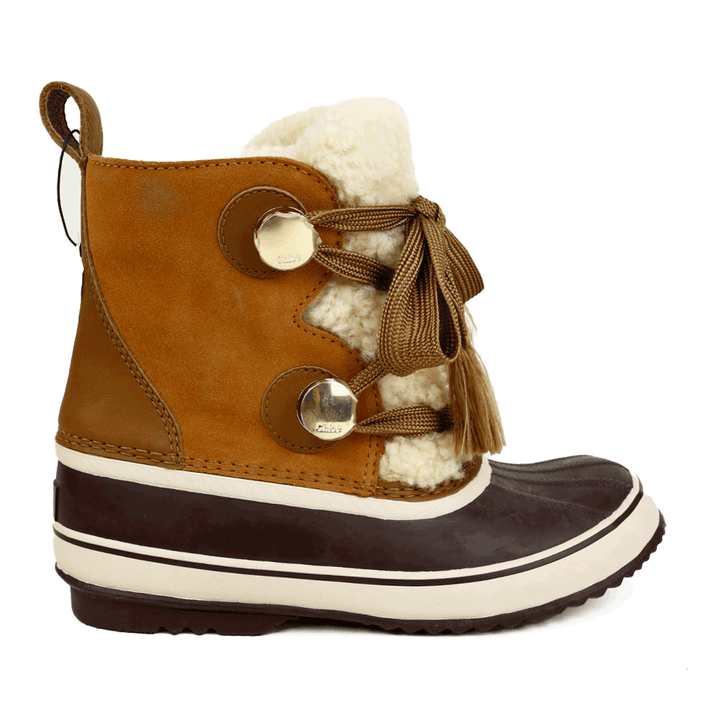side view of Chloé x Sorel Joan Of Arc Shearling Lined Snow Boots