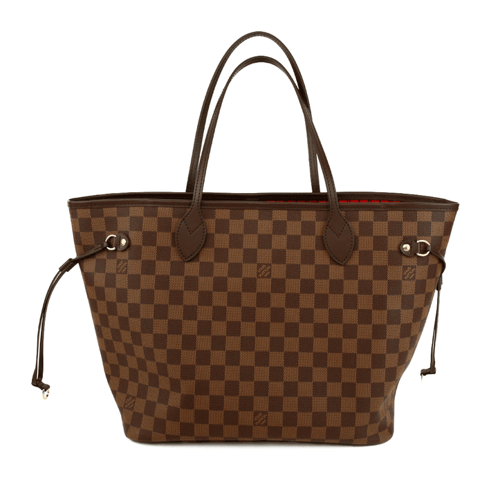 back view of Louis Vuitton Damier Ebene Neverfull MM