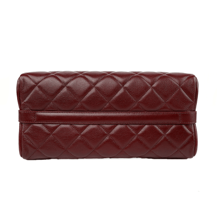 base view of Chanel Burgundy Caviar Leather Rock Shopping Tote